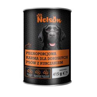 Karma dla psa w puszcze Nelson mokra drób 415g