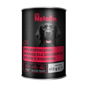 Karma dla psa w puszce Nelson mokra wołowina 415g
