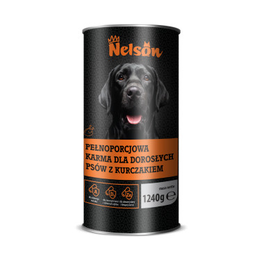 Karma dla psa w puszce Nelson mokra drób 1240g