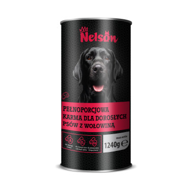 Karma dla psa w puszce Nelson mokra wołowina 1240g