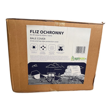 Fliz ochronny do okrywania bel słomy, siana w kartonie 145g/m2, 10,4m x 12,5m