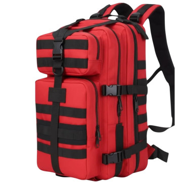 Plecak ewakuacyjny 30L + zestaw survivalowy kolor czerwony