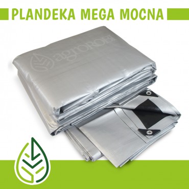 Plandeka mega gruba 260g srebrno czarna