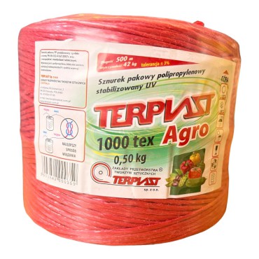 SZNUREK TEX 1000 500g ROLNICZY OGRODNICZY CZERWONY